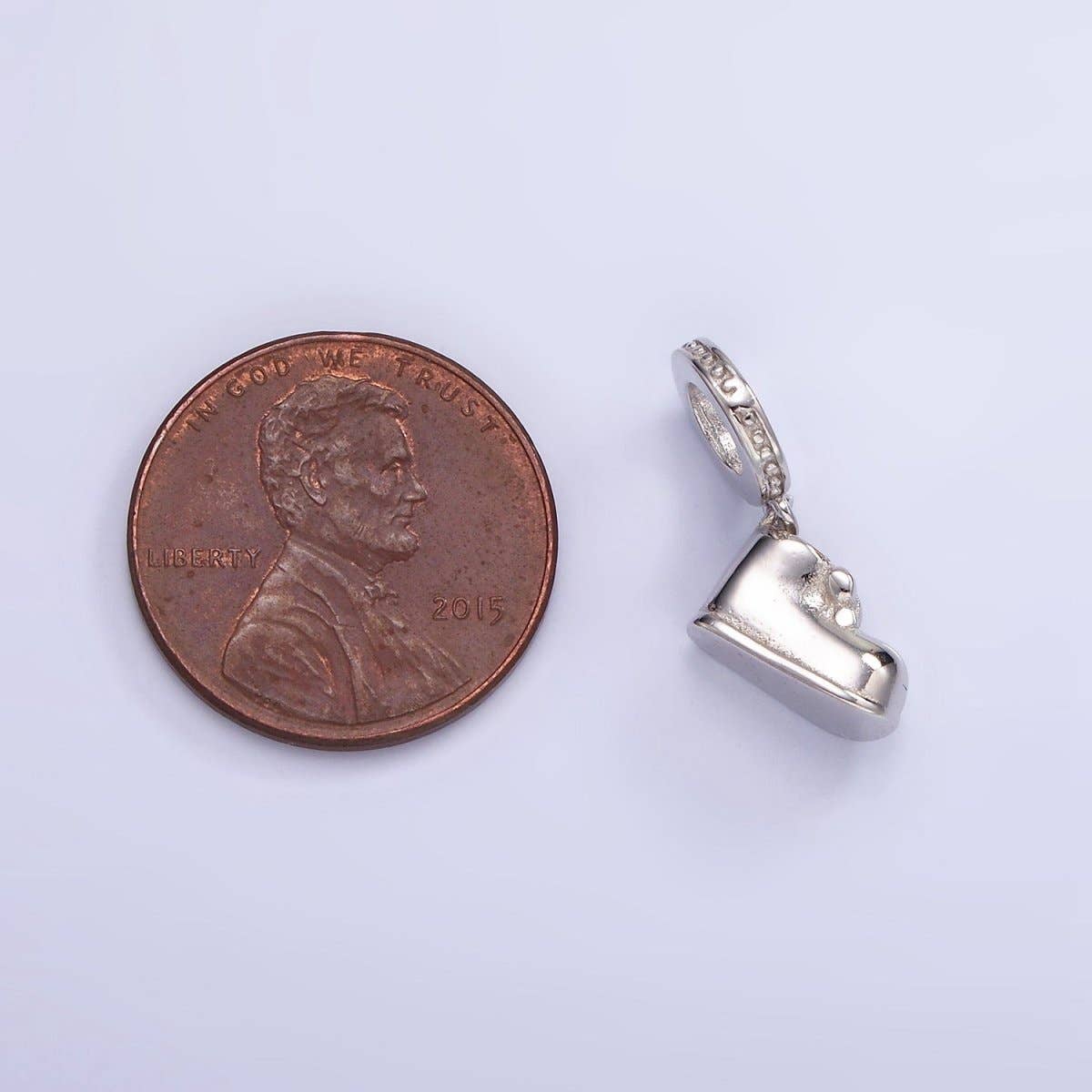 Mini Silver Boot Charm S925 Sterling Tiny Baby Shoes Charm | SL - 483 - Nifty Decor & More