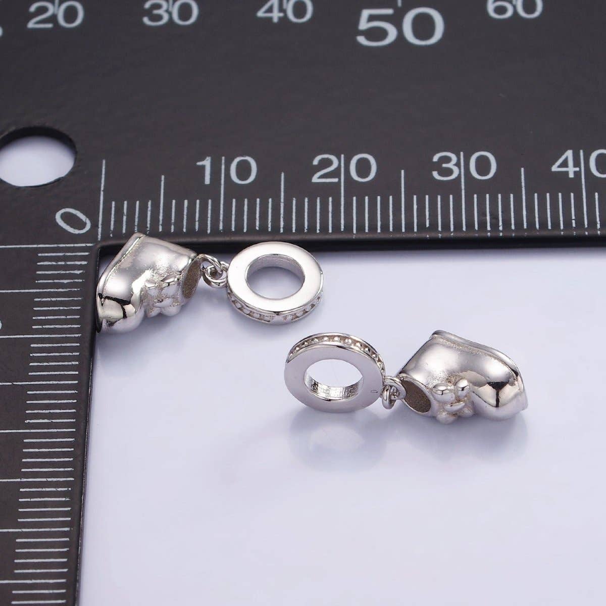 Mini Silver Boot Charm S925 Sterling Tiny Baby Shoes Charm | SL-483