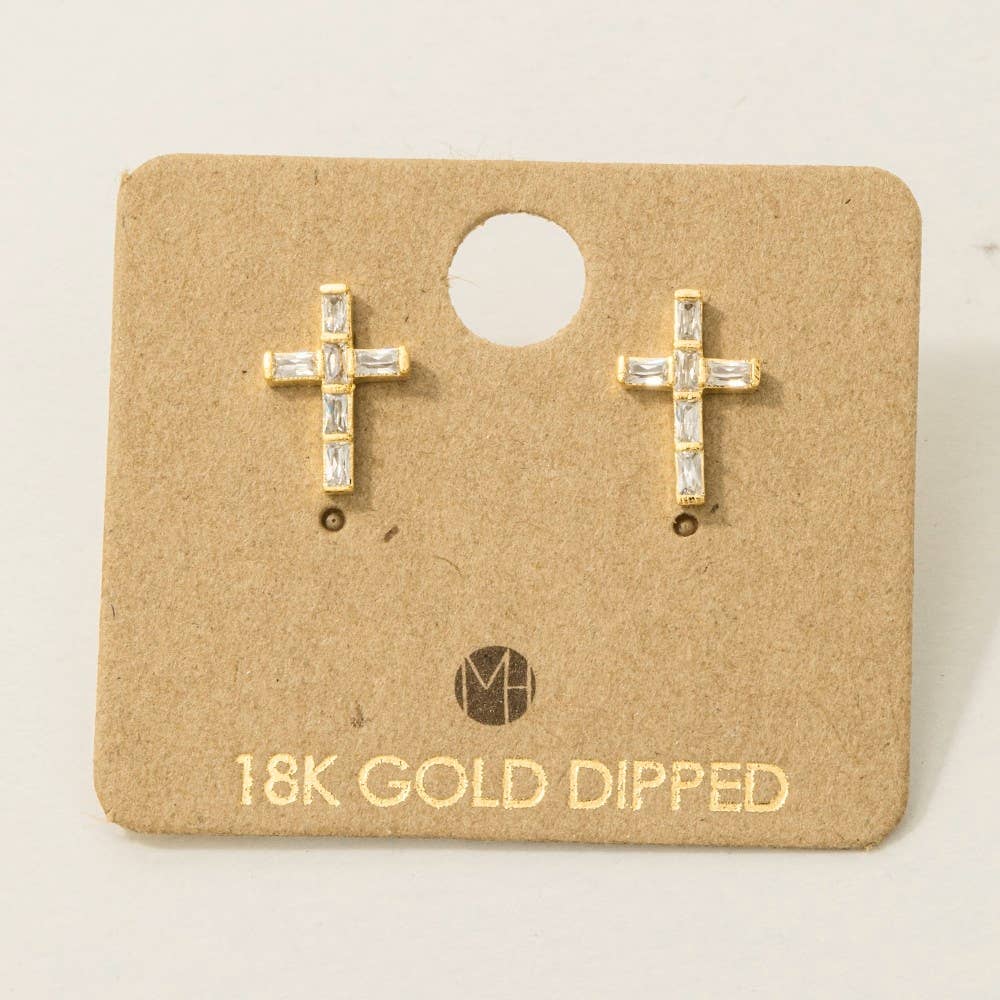 Mini Silver Cross Stud Earrings - Nifty Decor & More