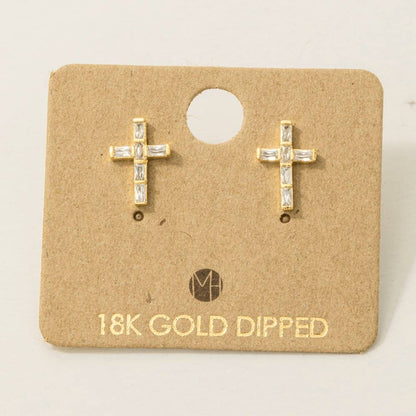 Mini Silver Cross Stud Earrings - Nifty Decor & More