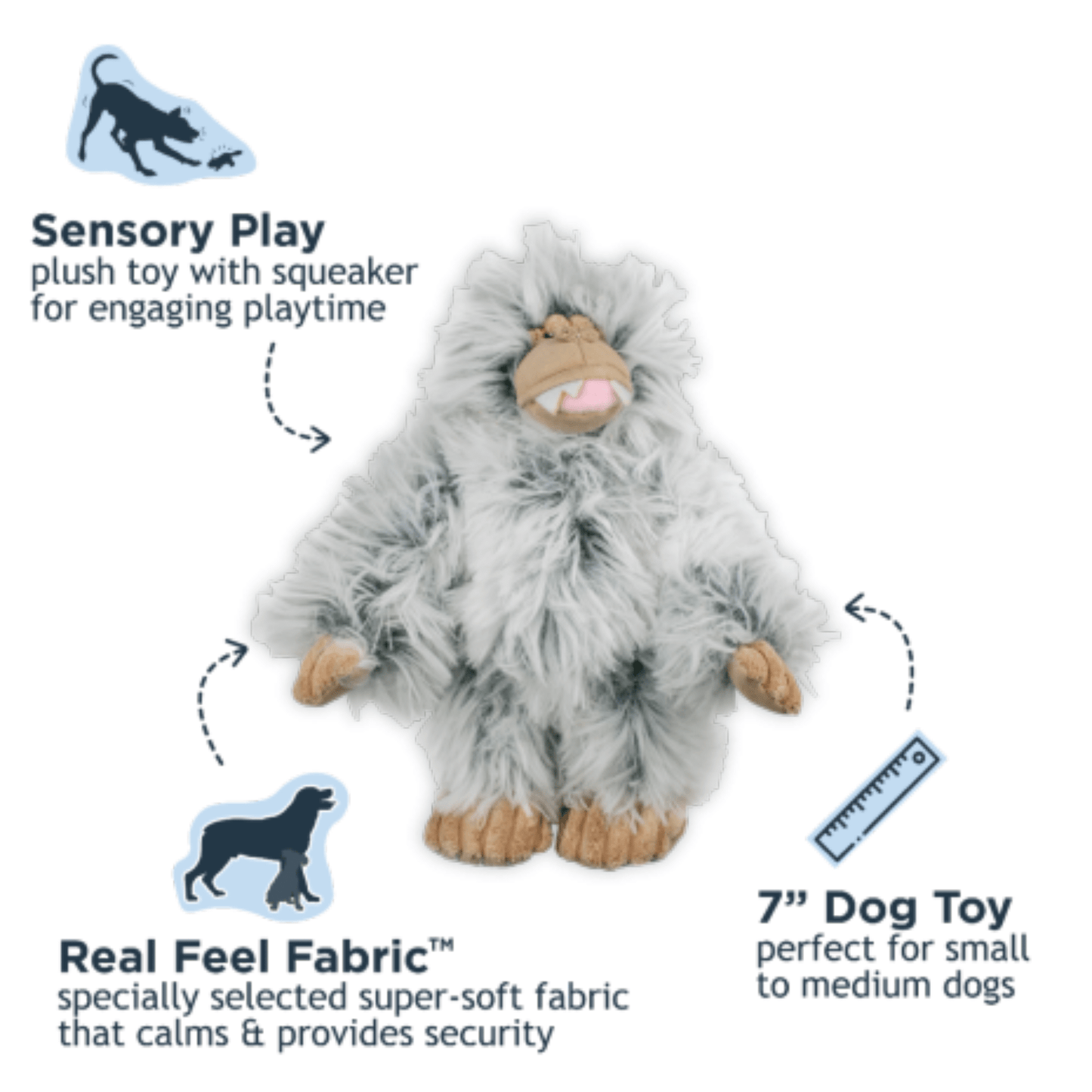 Mini Yeti with Squeaker Dog Toy - Nifty Decor & More