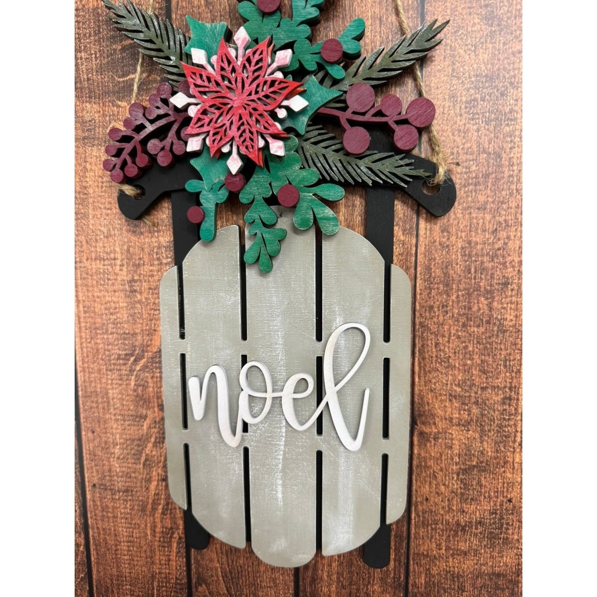 Mistletoe & Holly Sled - Nifty Decor & More