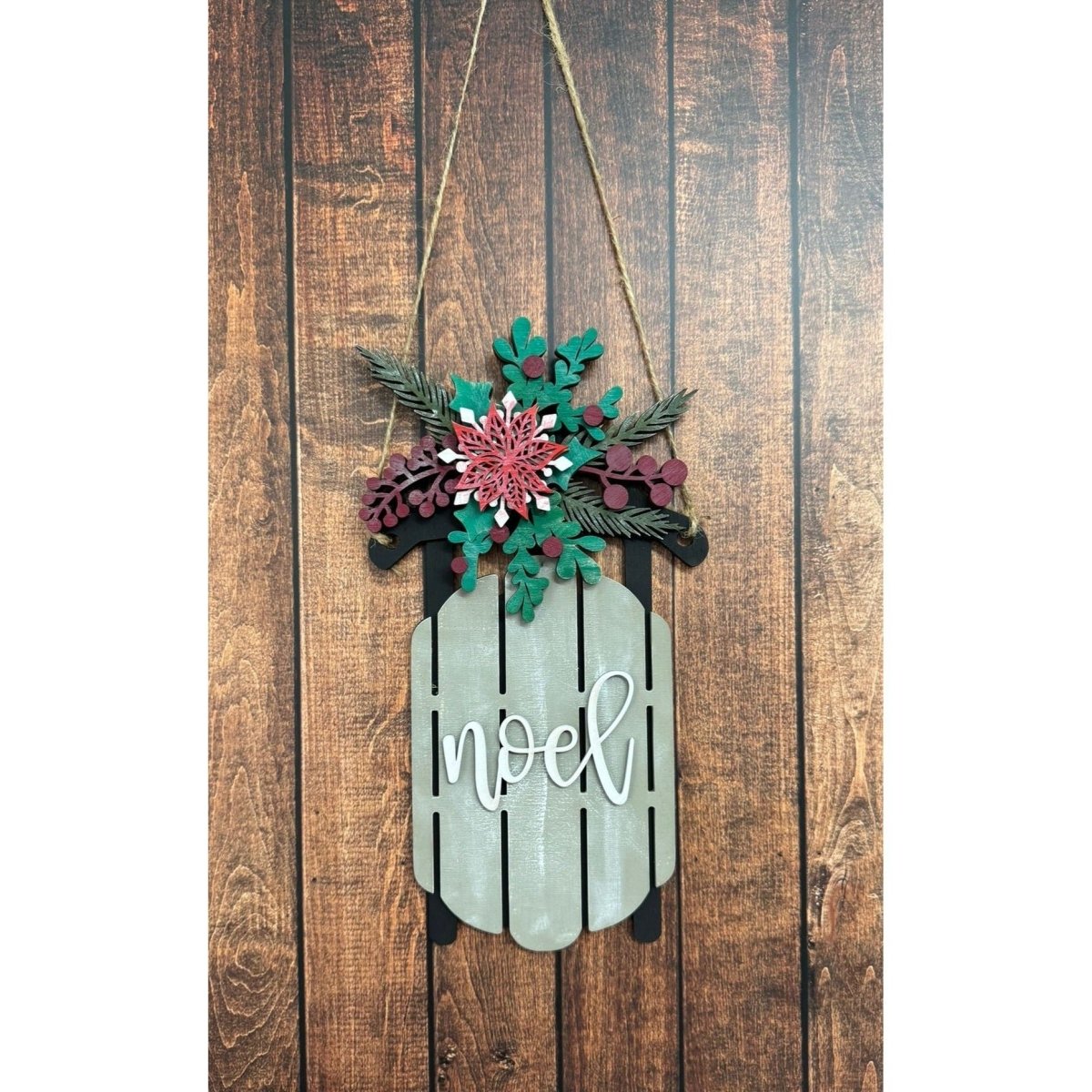Mistletoe & Holly Sled - Nifty Decor & More