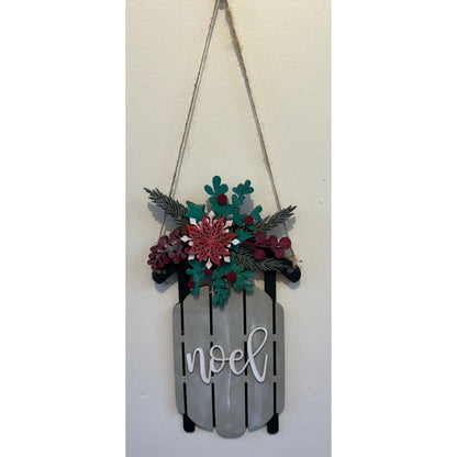 Mistletoe & Holly Sled - Nifty Decor & More