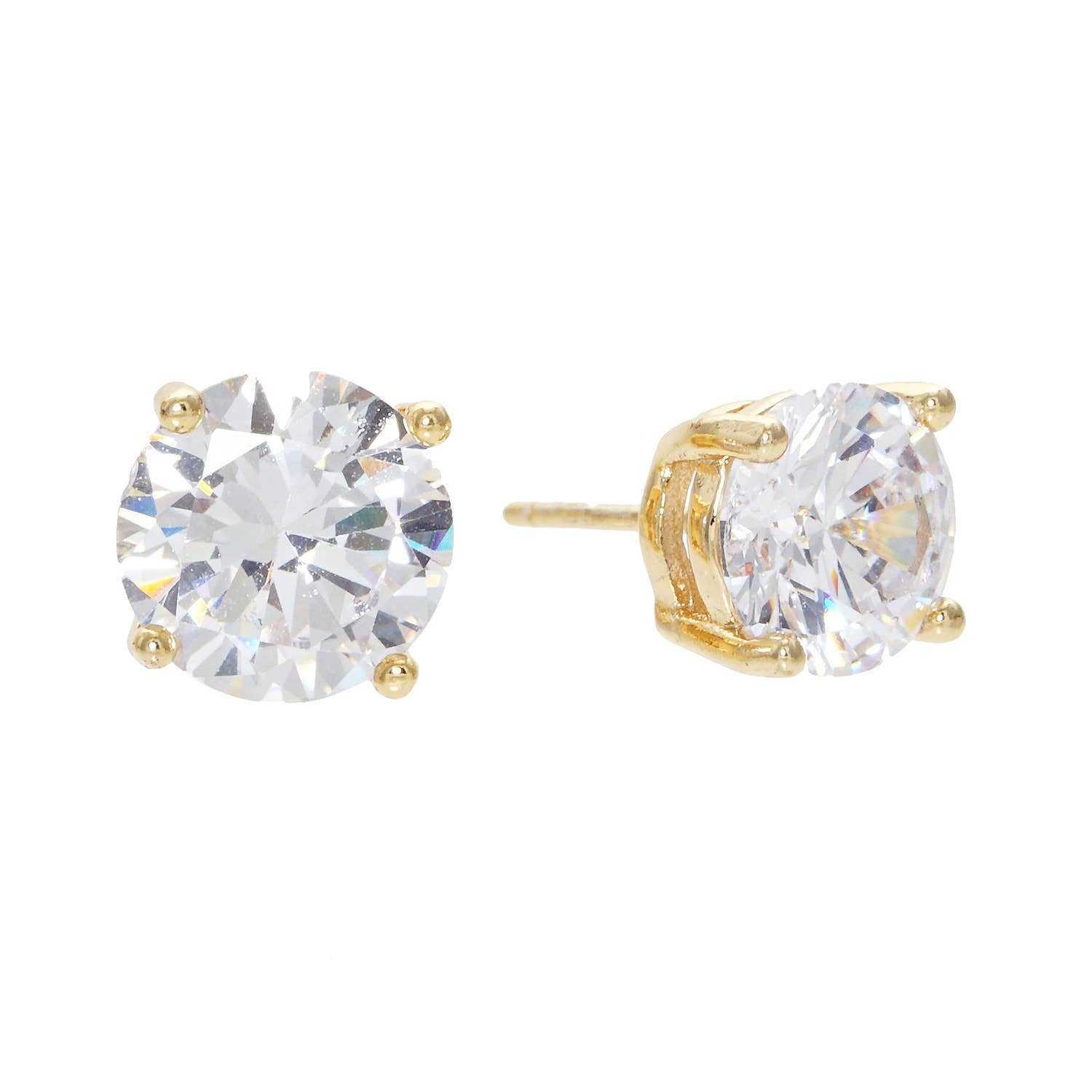 ML CZ Gold Dipped Daily Post Earrings ONE SIZE RDG