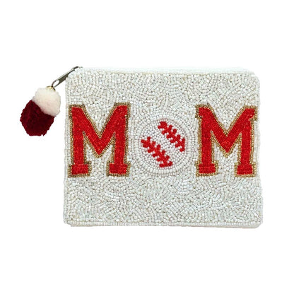 MOM Baseball Beaded Coin Pouch - Nifty Decor & More