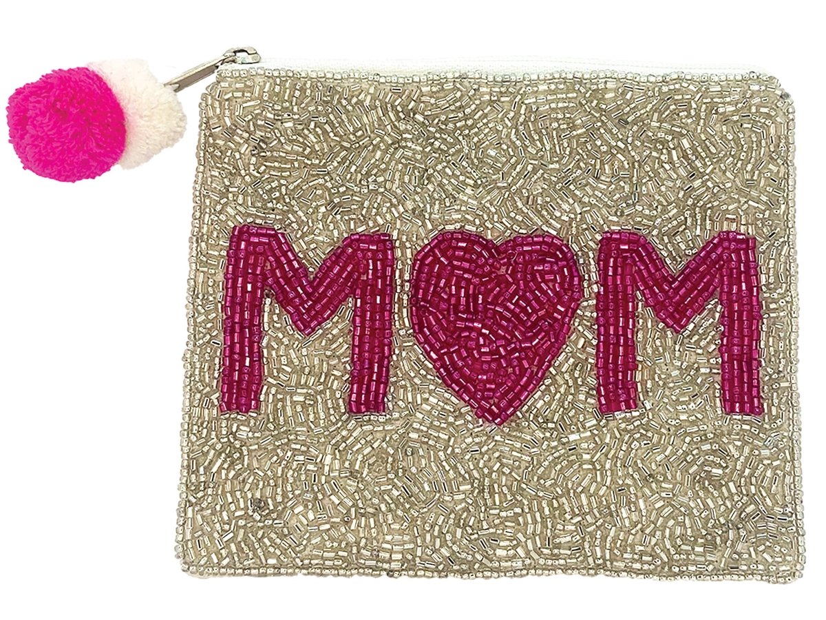 MOM Beaded Coin Pouch - Nifty Decor & More