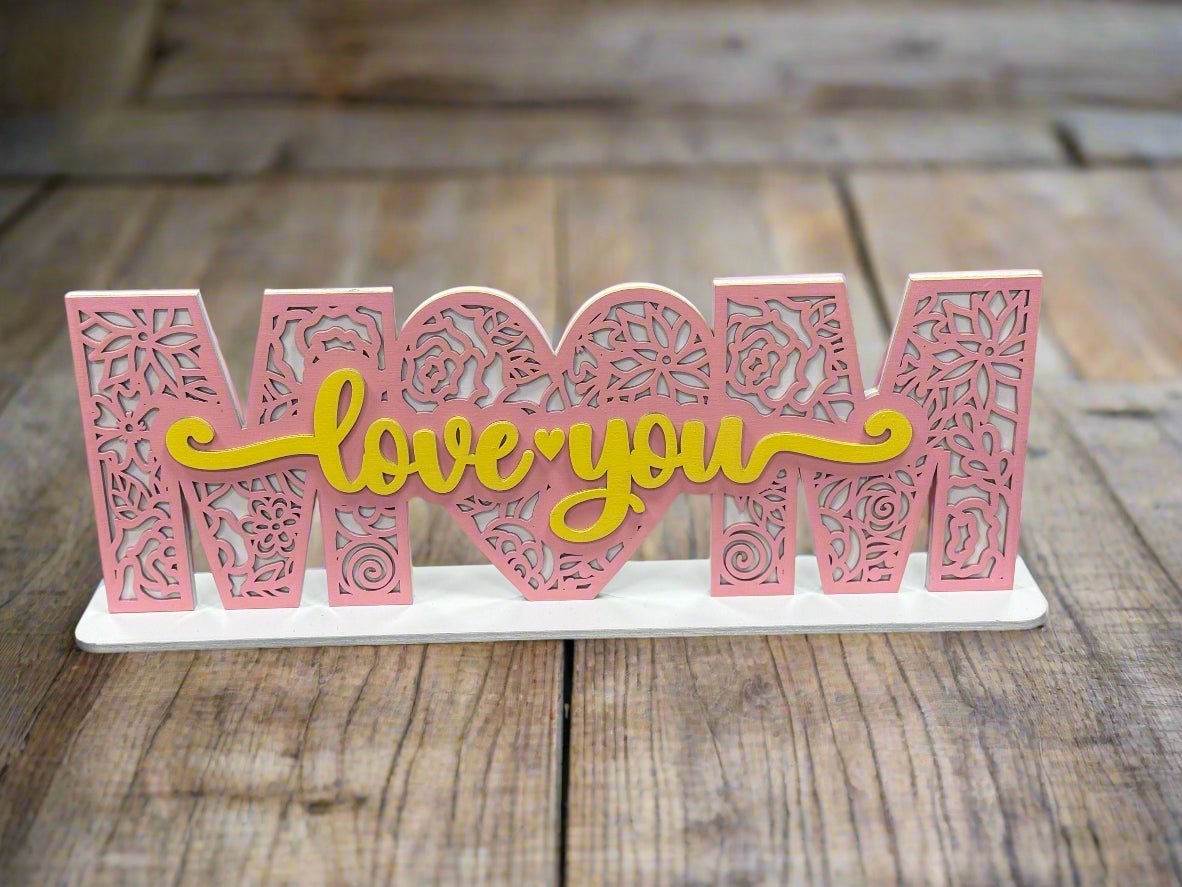 Mom - Love You Sitter - Gift for Mom, Mother’s Day Present, Unique Home Accent, Heartfelt Keepsake - Nifty Decor & More