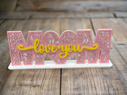 Mom - Love You Sitter - Gift for Mom, Mother’s Day Present, Unique Home Accent, Heartfelt Keepsake - Nifty Decor & More