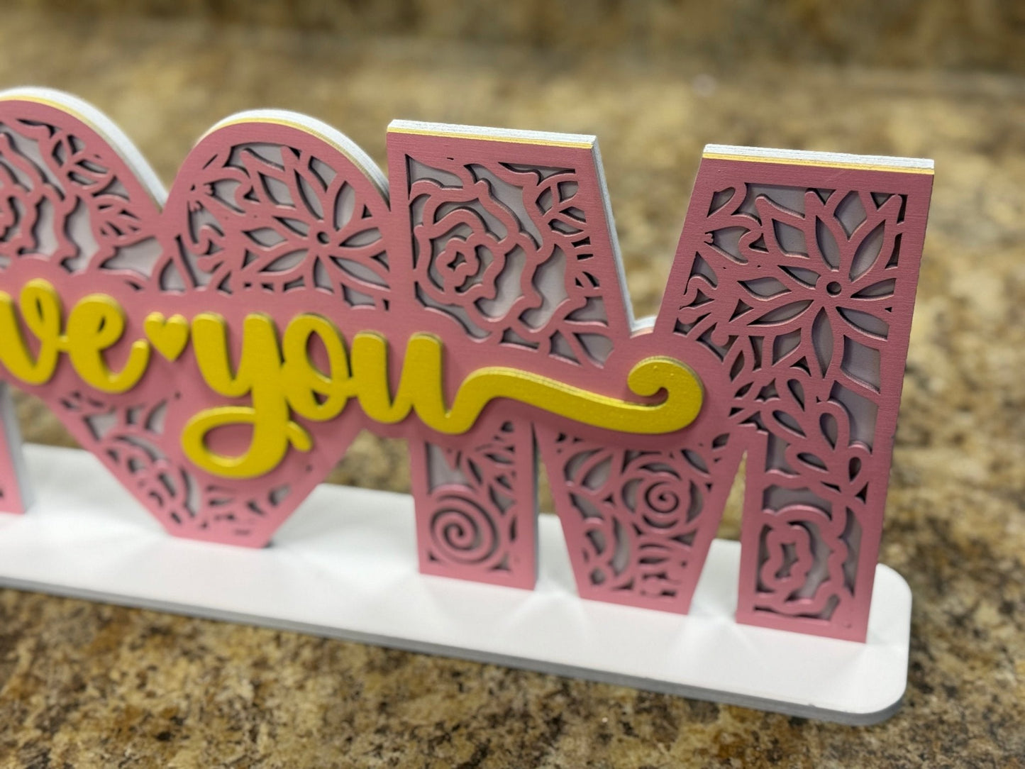 Mom - Love You Sitter - Gift for Mom, Mother’s Day Present, Unique Home Accent, Heartfelt Keepsake - Nifty Decor & More