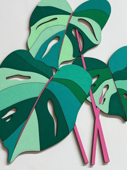 Monstera Leaf Wall Art, Chic Framed Canvas, Beach Vibes Summer Decor, Perfect Tropical Gift - Nifty Decor & More