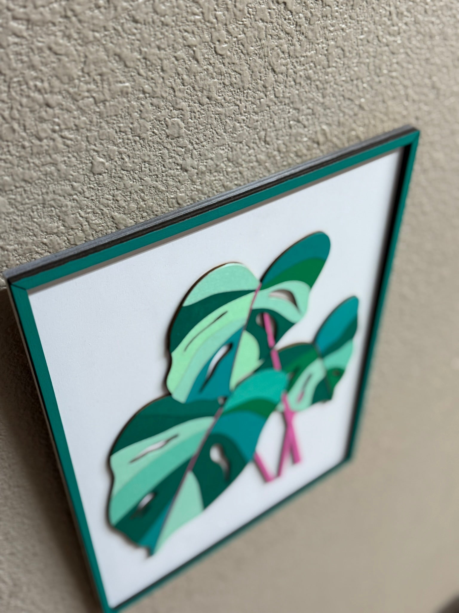Monstera Leaf Wall Art, Chic Framed Canvas, Beach Vibes Summer Decor, Perfect Tropical Gift - Nifty Decor & More