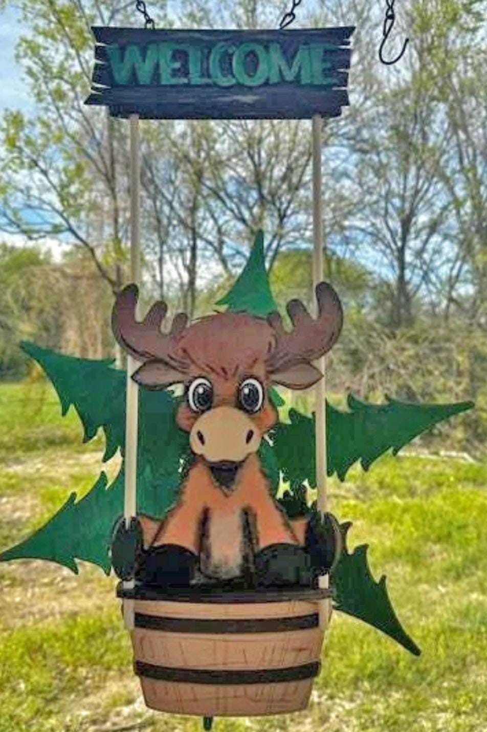 Moose Wind Spinner | Outdoor Farm Wind Spinner | Handmade Spinner | Moose Spinner - Nifty Decor & More