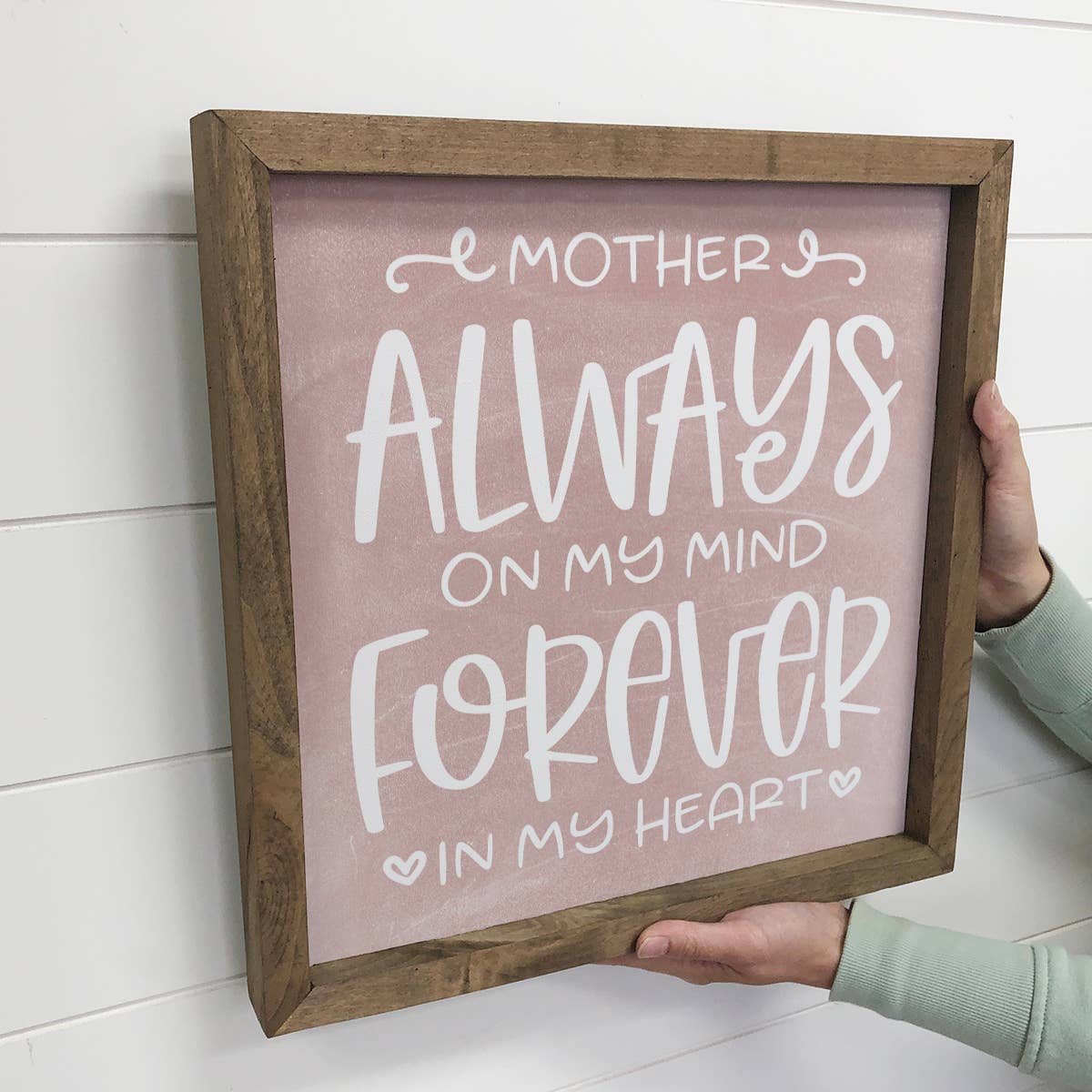 Mother Always on My Mind Forever in My Heart Sign - Memorial Wall Decor, Gift for Mom, Remembrance, Sympathy Gift, Home Decor - Nifty Decor & More