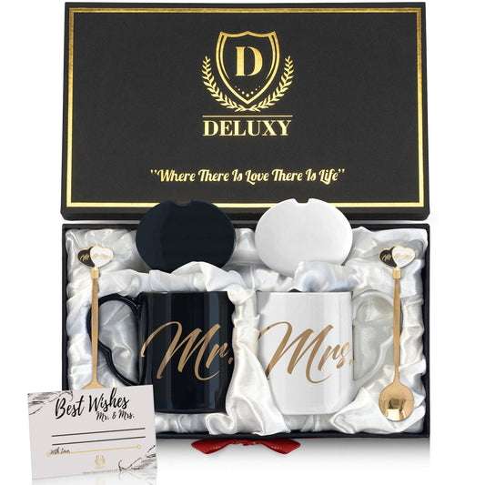 Mr. and Mrs. Coffee Mugs Set - Perfect Bridal Shower Gif Gifts - Wedding