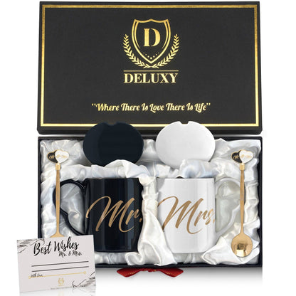 Mr. and Mrs. Coffee Mugs Set - Perfect Bridal Shower Gif - Nifty Decor & More