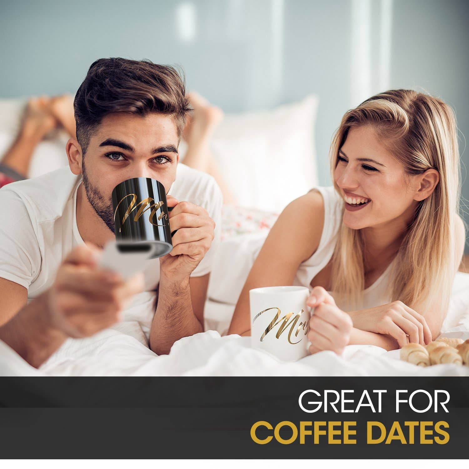 Mr. and Mrs. Coffee Mugs Set - Perfect Bridal Shower Gif - Nifty Decor & More