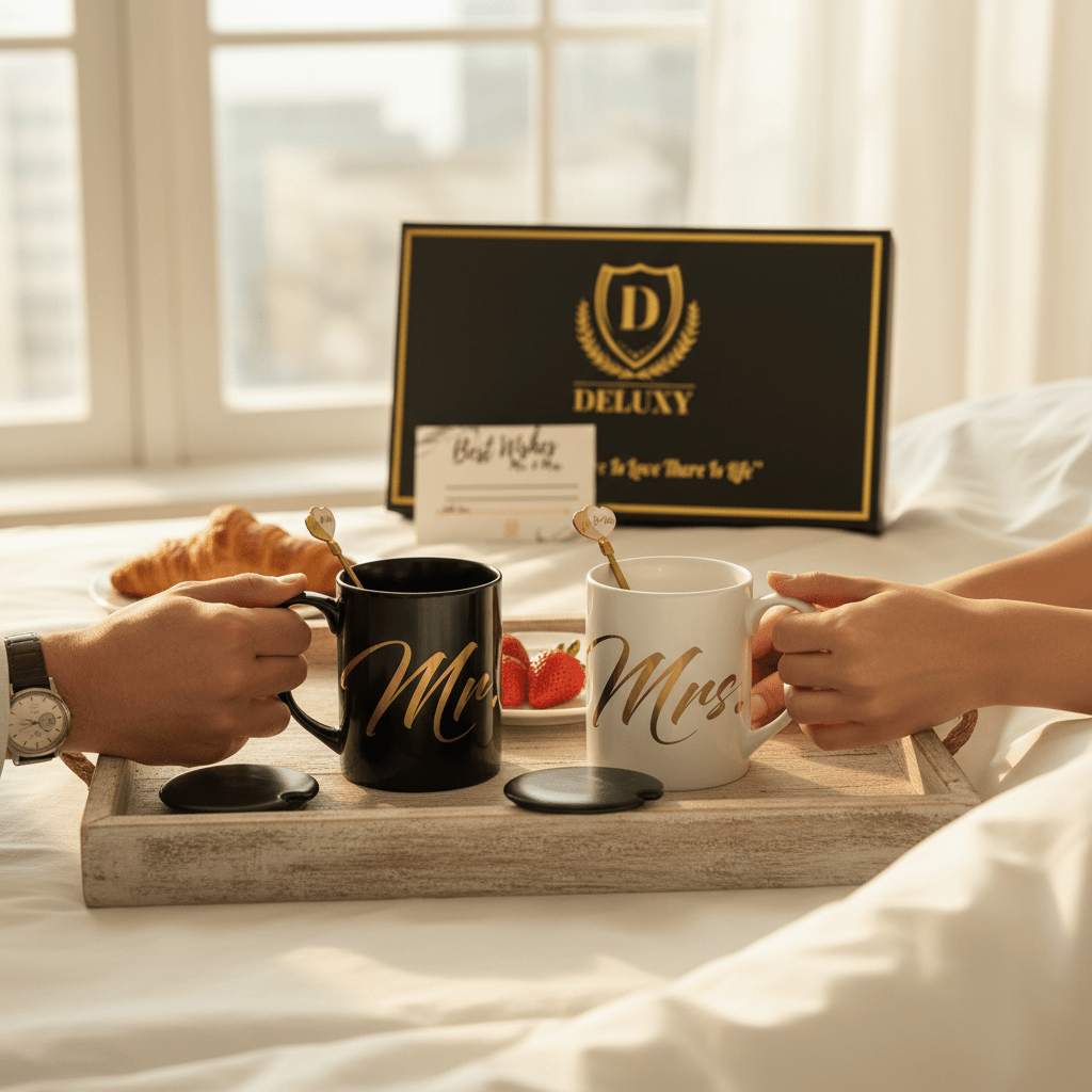 Mr. and Mrs. Coffee Mugs Set - Perfect Bridal Shower Gif - Nifty Decor & More