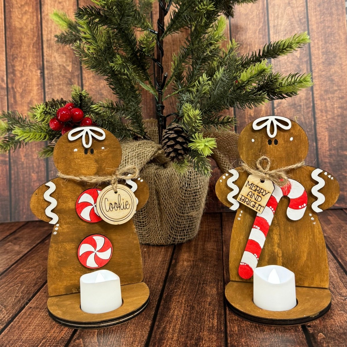 Mr. & Mrs. Gingerbread Votive Candle Holder - Nifty Decor & More