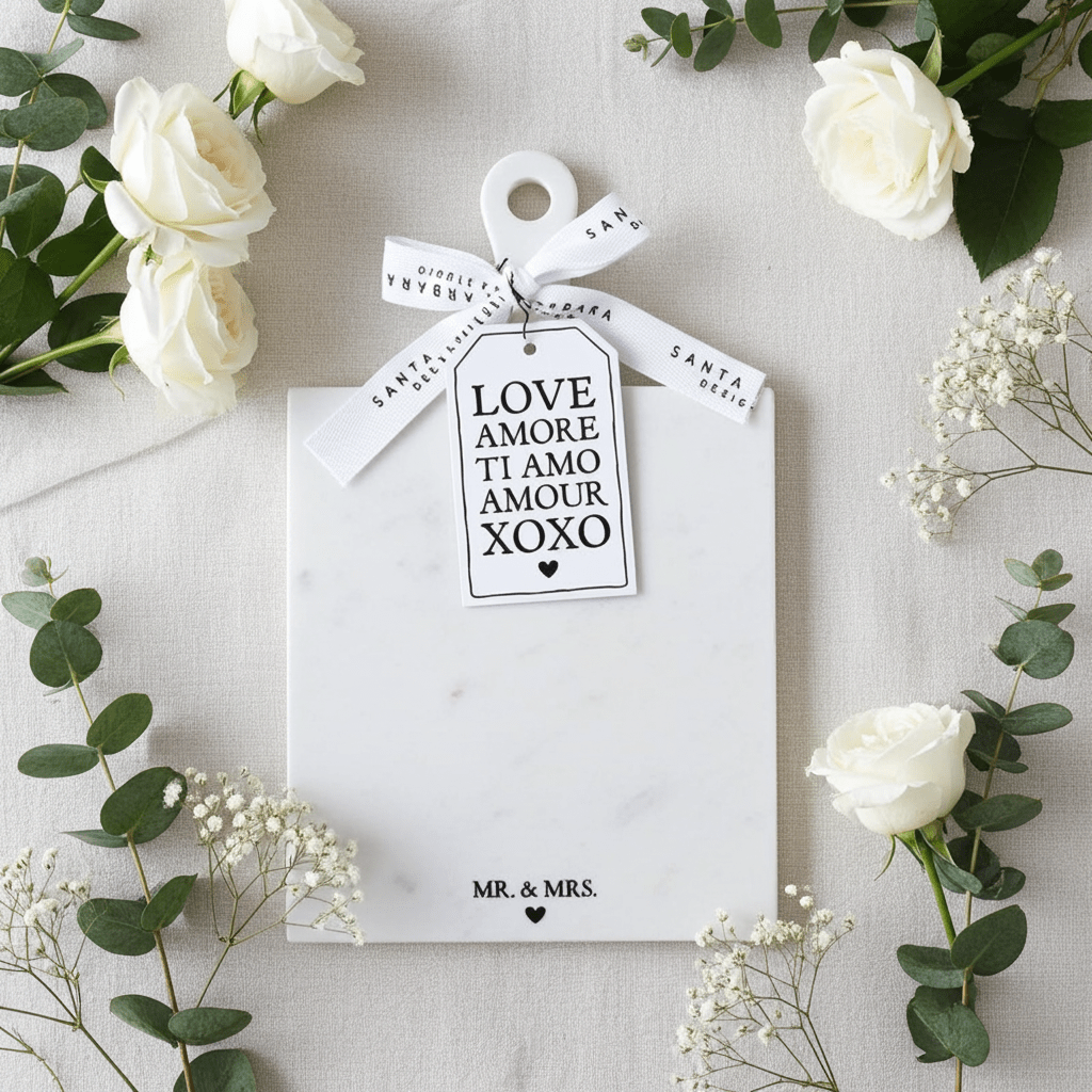 Mr. & Mrs. Marble Board with Handle - Nifty Decor & More
