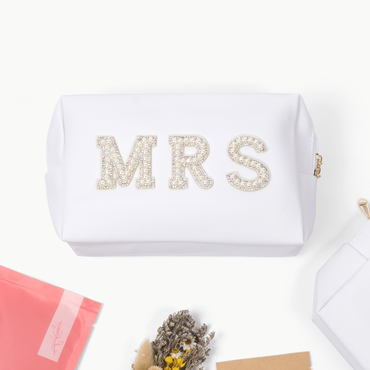 Mrs. Bridal Beauty Cosmetics Pouch - Makeup Bag for Brides - Nifty Decor & More