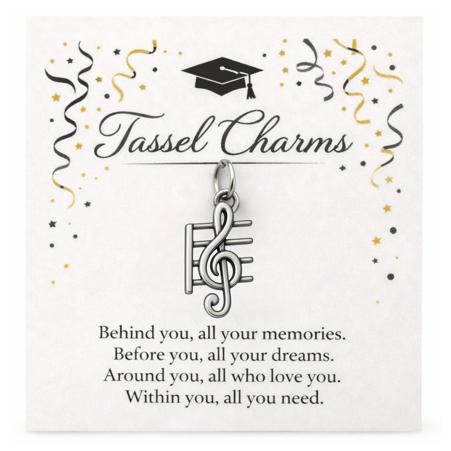 Music Graduation Tassel Charm - Nifty Decor & More