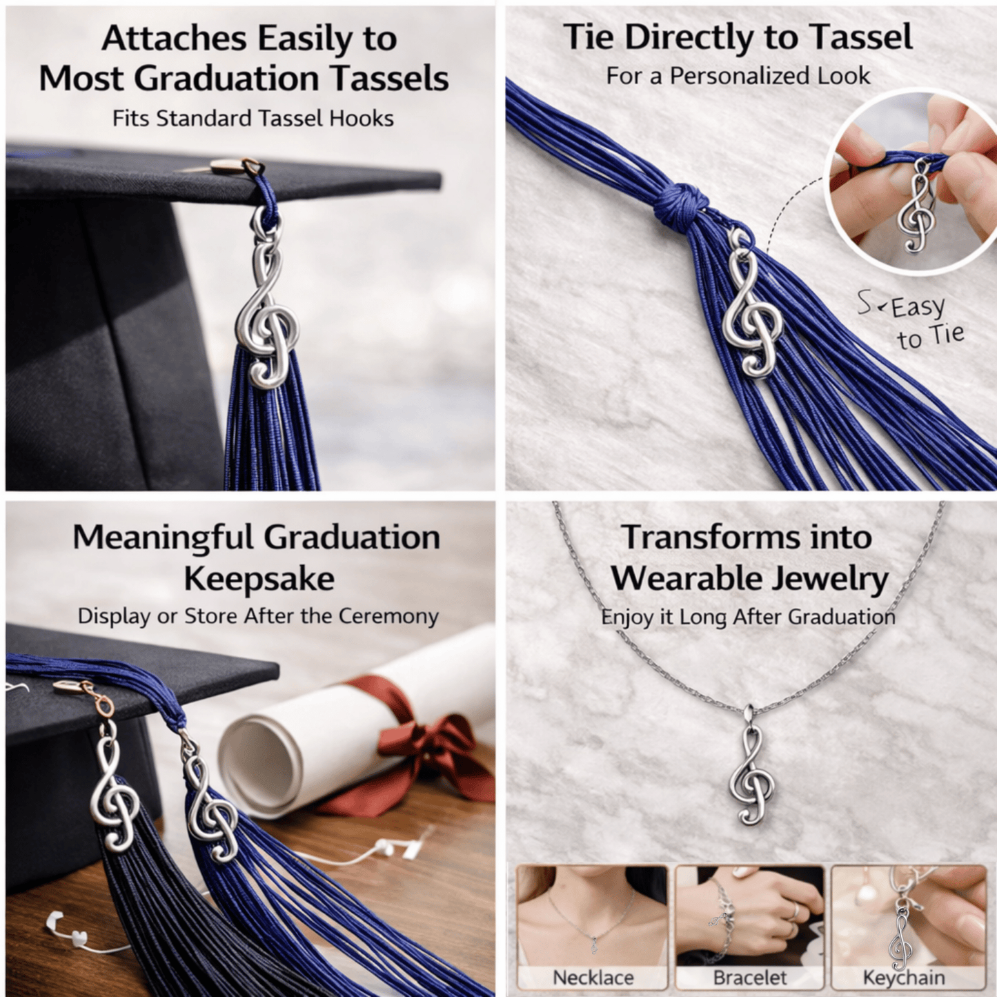 Music Graduation Tassel Charm - Nifty Decor & More