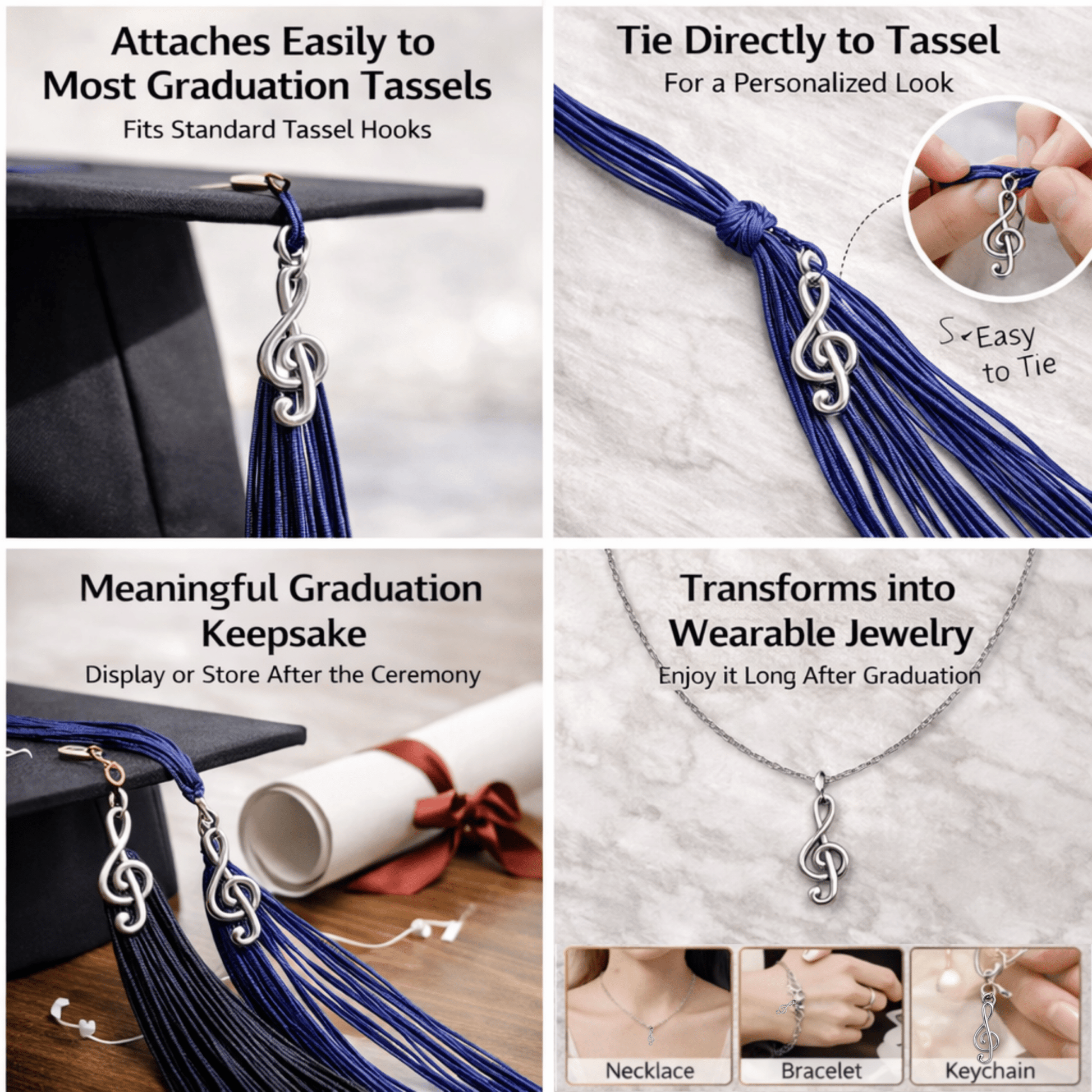 Music Graduation Tassel Charm - Nifty Decor & More
