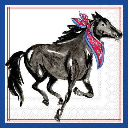 Mustang with Bandana Hometown Pride Cocktail Napkins (20 Ct) - Nifty Decor & More
