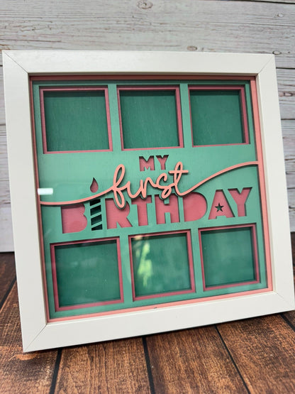 My First Birthday Shadow Box - Nifty Decor & More