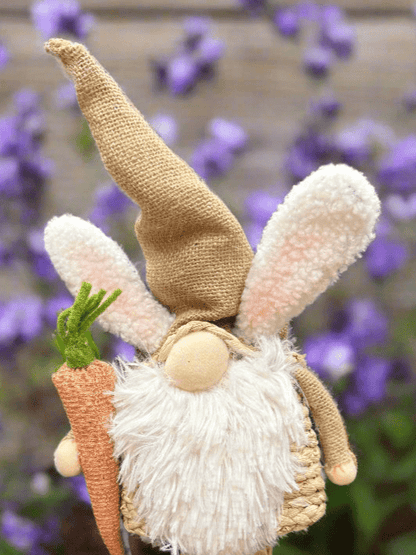Natural Color Bunny Ears Gnome | Spring Decor | Cute & Whimsical Easter Table Centerpiece - Nifty Decor & More