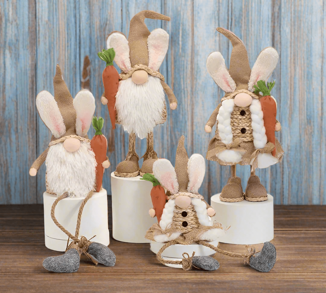 Natural Color Bunny Ears Gnome | Spring Decor | Cute & Whimsical Easter Table Centerpiece - Nifty Decor & More
