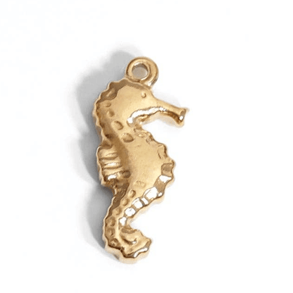 Nautical Charms 18K Gold PVD, Stainless Steel Coastal Jewelry, Mother's Day Gift for Her, Sea Inspired Charm Gift Coquette Charms Seahorse