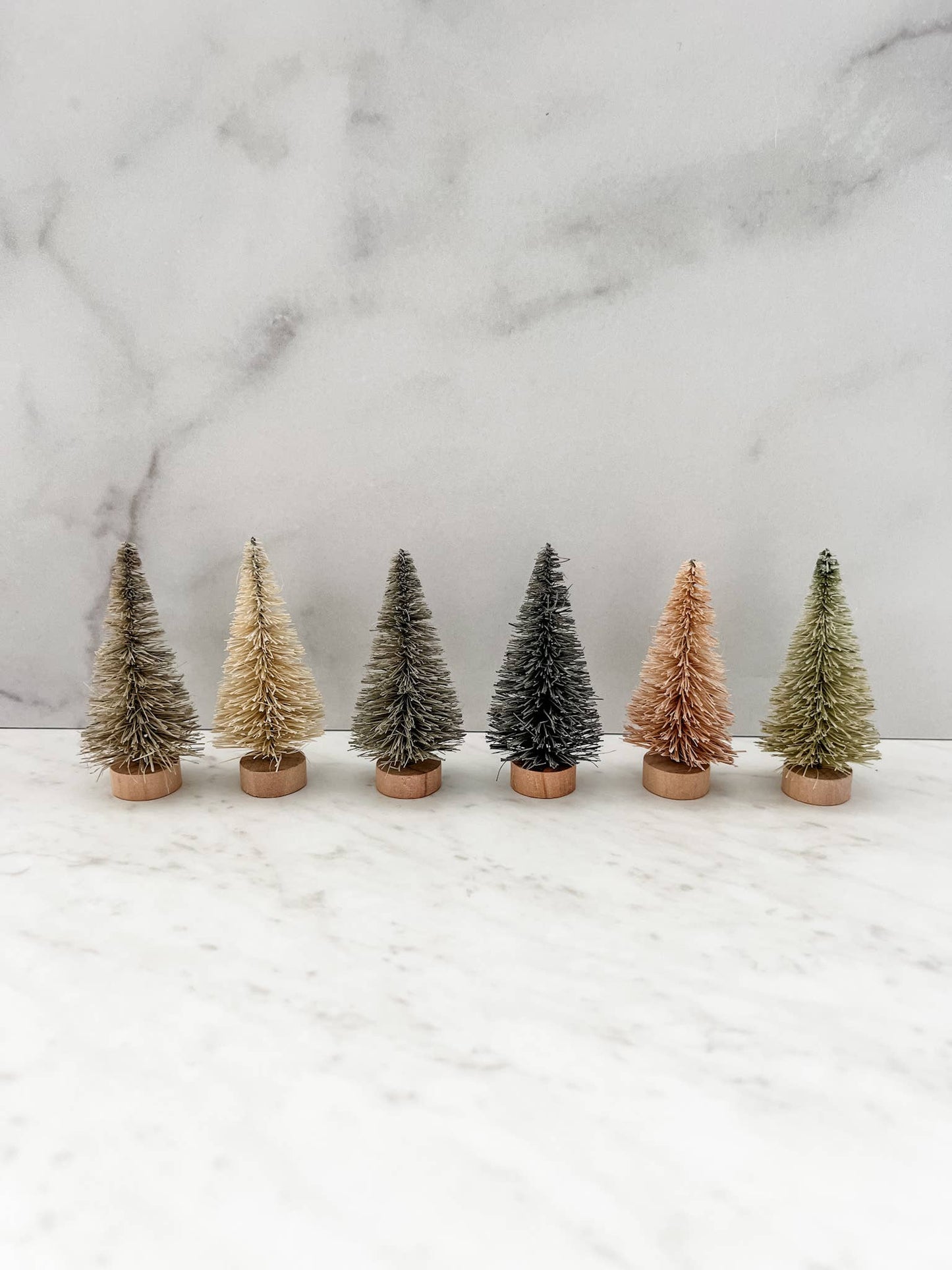 Neutral Bottle Brush Trees - Set of 6 - Nifty Decor & More