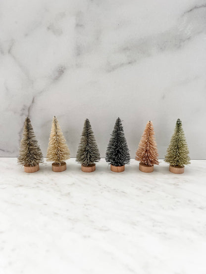 Neutral Bottle Brush Trees - Set of 6 - Nifty Decor & More