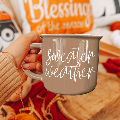 Neutral Fall Coffee Mug, Ceramic Cups for Autumn Home Accent - Nifty Decor & More