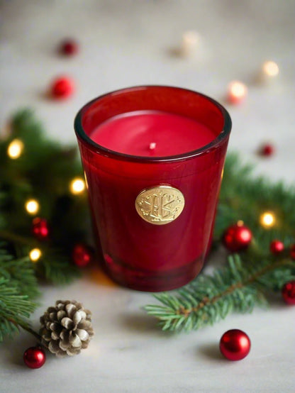 Noel 8 oz Designer Box Candle - Spicy Cinnamon & Orange Luxury Holiday Candle - Nifty Decor & More
