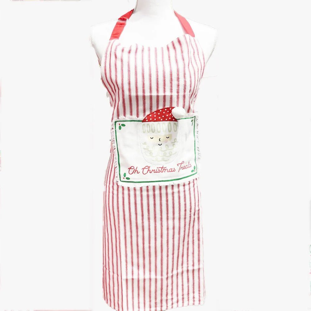 Oh Christmas Treats Ticking Apron - Nifty Decor & More