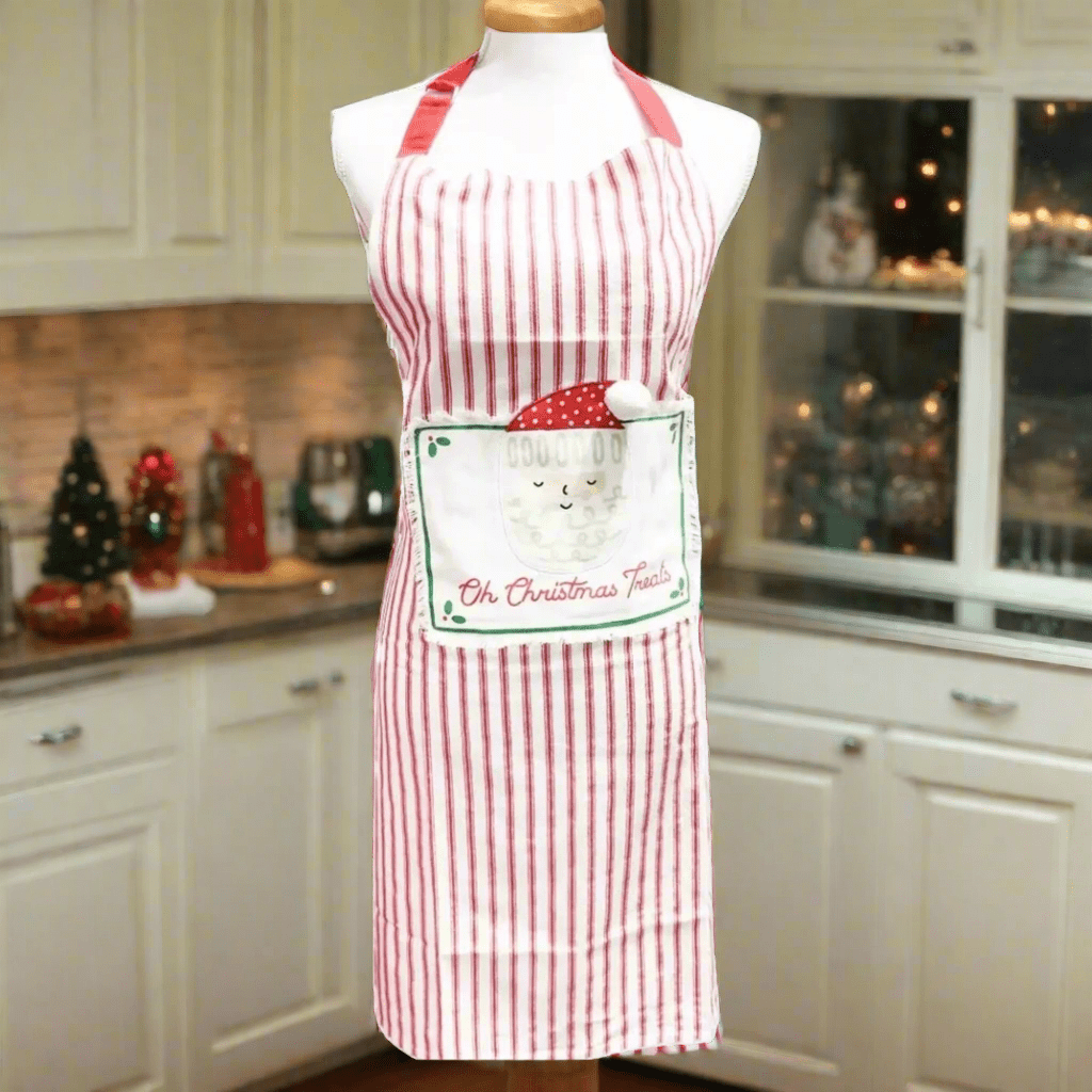 Oh Christmas Treats Ticking Apron - Nifty Decor & More