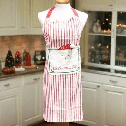 Oh Christmas Treats Ticking Apron - Nifty Decor & More