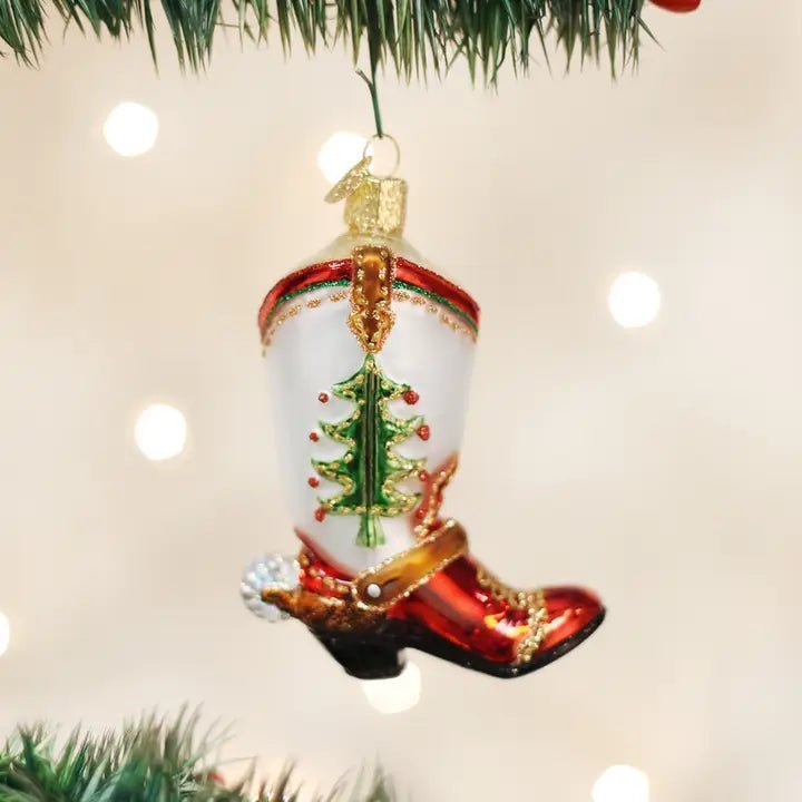 Old World Christmas Cowboy Boot Ornament – Western Christmas Tree Ornament - Nifty Decor & More