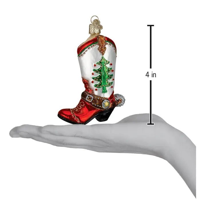 Old World Christmas Cowboy Boot Ornament – Western Christmas Tree Ornament - Nifty Decor & More