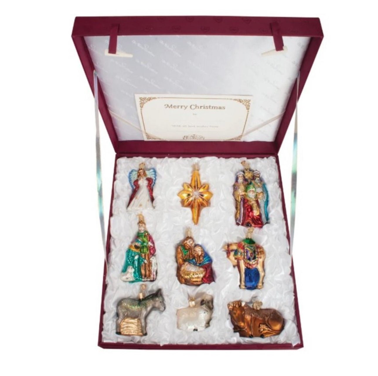 Old World Nativity Ornaments Collection – 9 - Piece Blown Glass Christmas Set - Nifty Decor & More