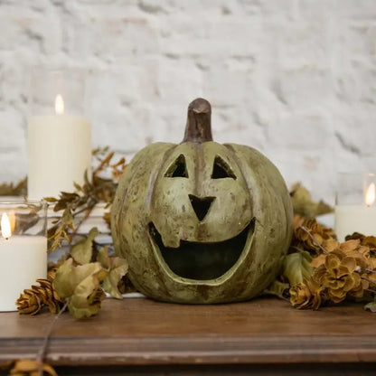 Olive Green Big Mouth Pumpkin - Nifty Decor & More