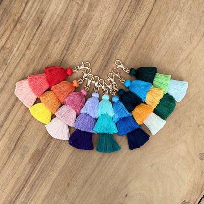 Ombre Tassel Keychain with Clasp 3 Tiered Large - Nifty Decor & More