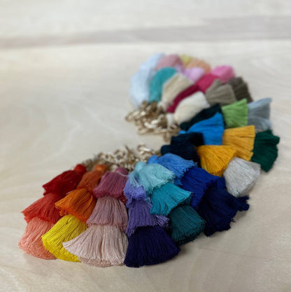 Ombre Tassel Keychain with Clasp 3 Tiered Large