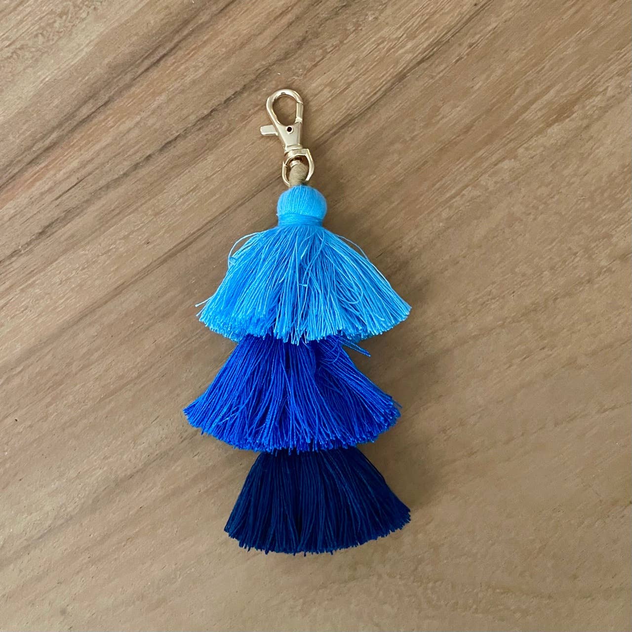 Ombre Tassel Keychain with Clasp 3 Tiered Large