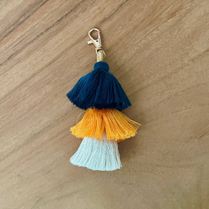 Ombre Tassel Keychain with Clasp 3 Tiered Large