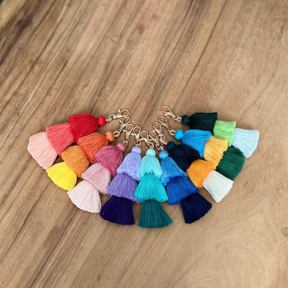 Ombre Tassel Keychain with Clasp 3 Tiered Large