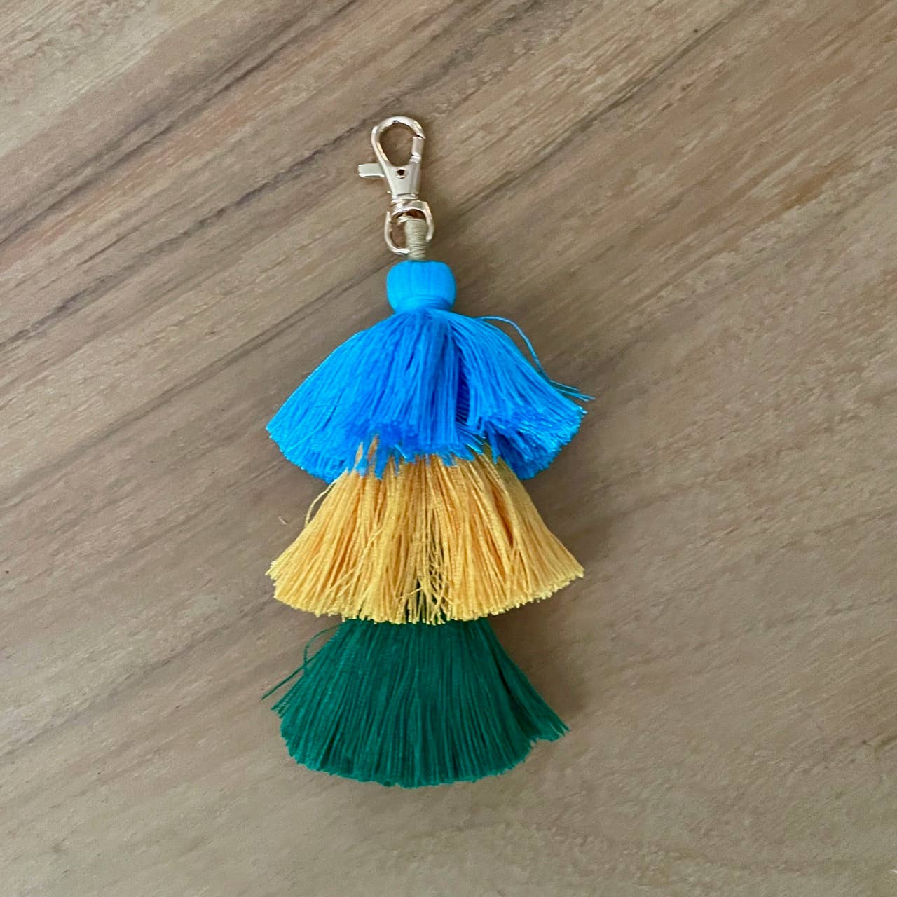 Ombre Tassel Keychain with Clasp 3 Tiered Large